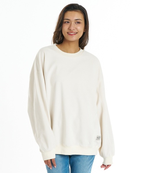 BILLABONG（ビラボン）の「BILLABONG ウィメンズ SUEDE LIKE BONDING FLEECE CREW トレーナー 【2026年秋冬モデル】/ビラボンスウェードライクスウェット（スウェット・レディース・ホワイト/ブルー系その他/オフホワイト・MEDIUM）」の16枚目の写真