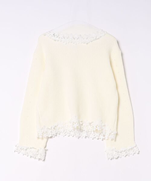 AsRiRe(アスリレイ)の「26aw フラワーレース切替ニットカーディガン(カーディガン/ボレロ・レディース・ホワイト・M)」の5枚目の写真