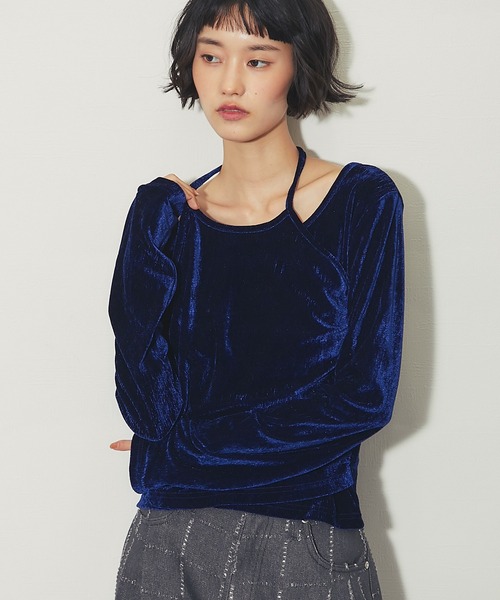 ANOTHER S(アナザーエス)の「ベロアアメスリレイヤードT(Tシャツ/カットソー・レディース・ブラウン/ブラック/ベージュ/ネイビー・FREE)」の17枚目の写真