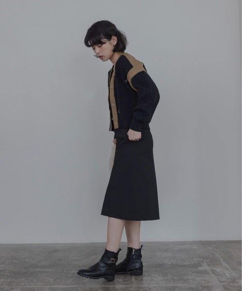 Eimee Law(エイミーロウ)の「キルトジャガード×ケーブルビジューニットブルゾン(ブルゾン・レディース・アイボリー/ダークグレー/ブラック・FREE)」の19枚目の写真