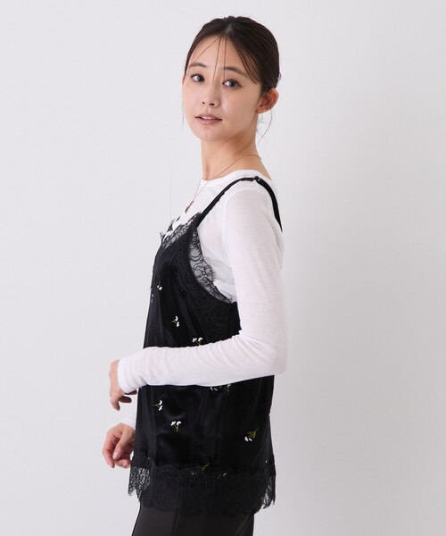 Jayro(ジャイロ)の「刺繍ベロア小花柄キャミソール(キャミソール・レディース・ブラウン/ブラック系その他・M)」の8枚目の写真