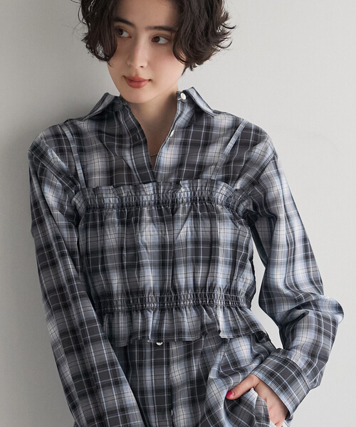 FREAK'S STORE(フリークスストア)の「【セットアイテム】ビスチェセット チェックシャツ(シャツ/ブラウス・レディース・ブラウン/ネイビー・フリ-)」の1枚目の写真