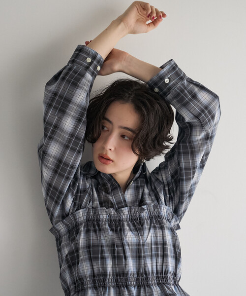 FREAK'S STORE(フリークスストア)の「【セットアイテム】ビスチェセット チェックシャツ(シャツ/ブラウス・レディース・ブラウン/ネイビー・フリ-)」の7枚目の写真