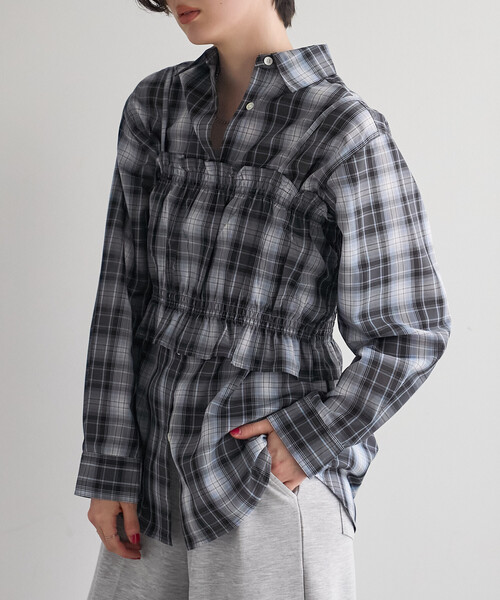 FREAK'S STORE(フリークスストア)の「【セットアイテム】ビスチェセット チェックシャツ(シャツ/ブラウス・レディース・ブラウン/ネイビー・フリ-)」の9枚目の写真