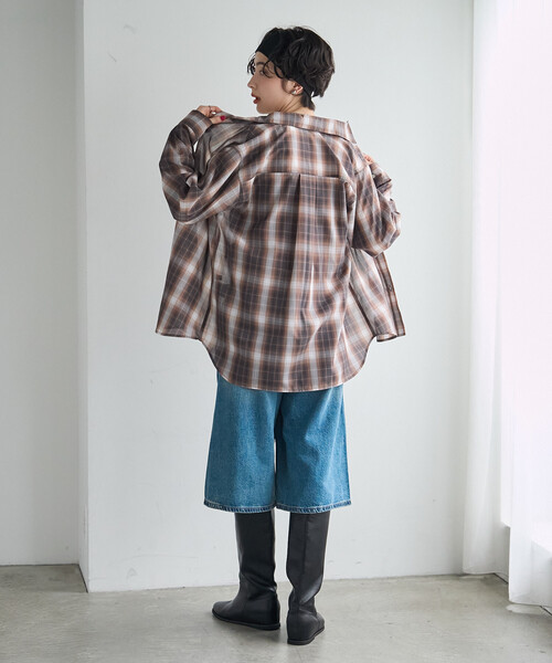 FREAK'S STORE(フリークスストア)の「【セットアイテム】ビスチェセット チェックシャツ(シャツ/ブラウス・レディース・ブラウン/ネイビー・フリ-)」の13枚目の写真