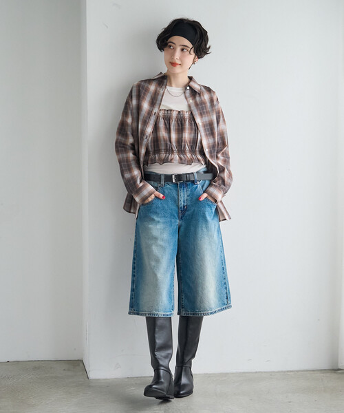 FREAK'S STORE(フリークスストア)の「【セットアイテム】ビスチェセット チェックシャツ(シャツ/ブラウス・レディース・ブラウン/ネイビー・フリ-)」の14枚目の写真