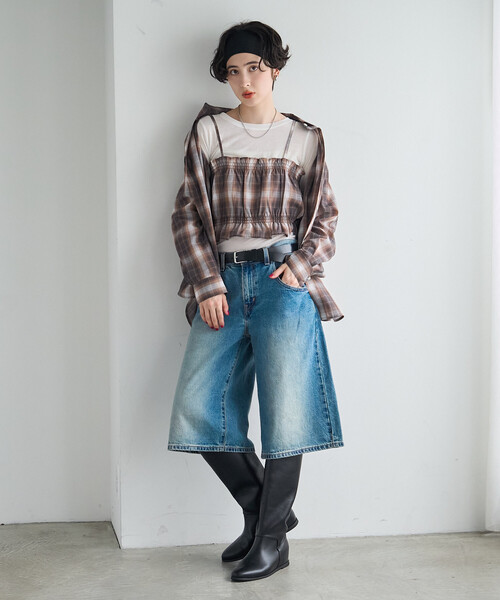 FREAK'S STORE(フリークスストア)の「【セットアイテム】ビスチェセット チェックシャツ(シャツ/ブラウス・レディース・ブラウン/ネイビー・フリ-)」の15枚目の写真