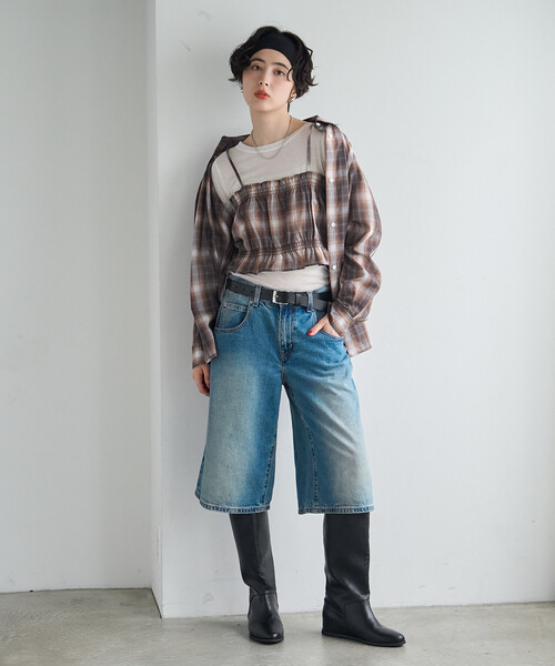FREAK'S STORE(フリークスストア)の「【セットアイテム】ビスチェセット チェックシャツ(シャツ/ブラウス・レディース・ブラウン/ネイビー・フリ-)」の16枚目の写真