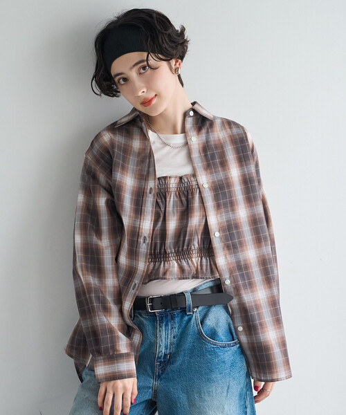 FREAK'S STORE(フリークスストア)の「【セットアイテム】ビスチェセット チェックシャツ(シャツ/ブラウス・レディース・ブラウン/ネイビー・フリ-)」の17枚目の写真