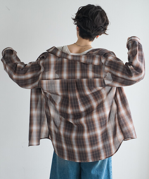FREAK'S STORE(フリークスストア)の「【セットアイテム】ビスチェセット チェックシャツ(シャツ/ブラウス・レディース・ブラウン/ネイビー・フリ-)」の19枚目の写真