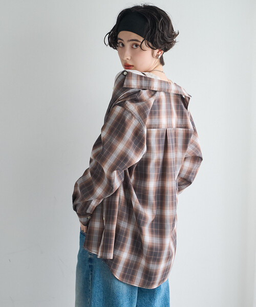 FREAK'S STORE(フリークスストア)の「【セットアイテム】ビスチェセット チェックシャツ(シャツ/ブラウス・レディース・ブラウン/ネイビー・フリ-)」の20枚目の写真