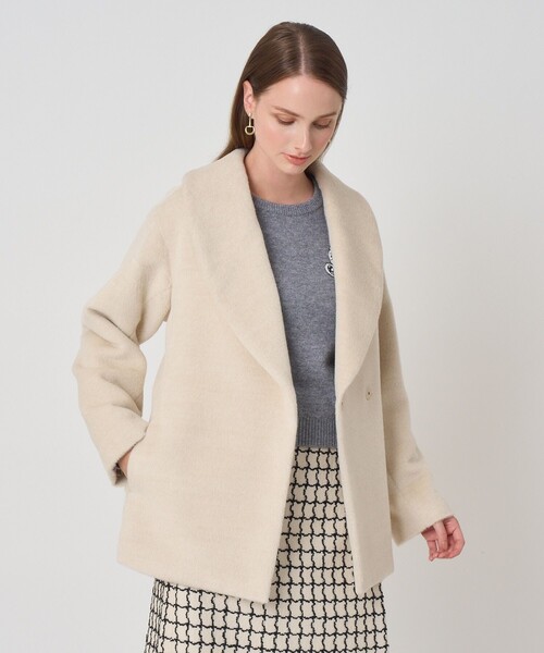 ANAYI(アナイ)の「アルパカシャギーショ-ルカラーコート(チェスターコート・レディース・ベージュ/ネイビー/チャコールグレー・36/38)」の7枚目の写真