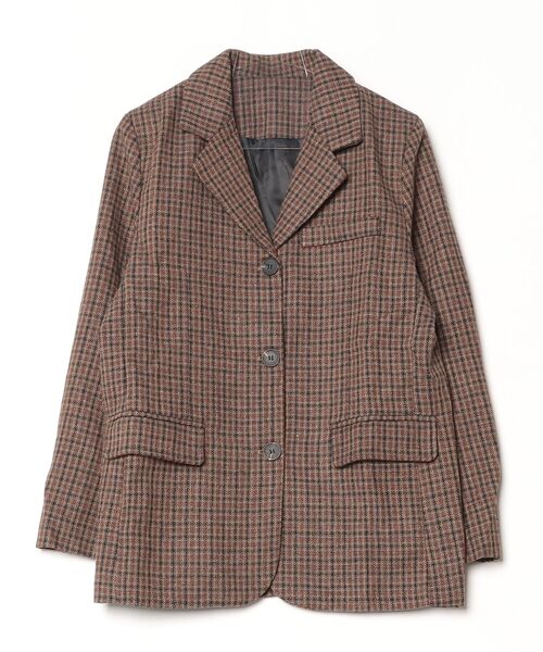 YUGA(ユーガ)の「YUGA_YGMC Korean-style Checked tailored jacket(テーラードジャケット・レディース・ブラウン・FREE)」の4枚目の写真