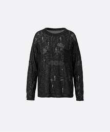Sheer Hollow Out Jacquard Knit