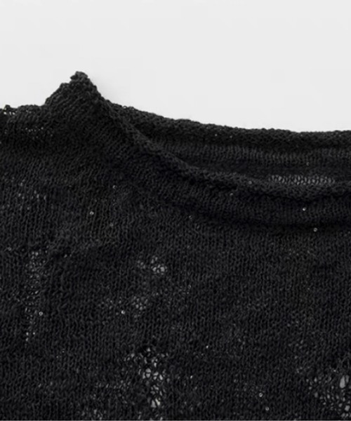 U:UME（ユーム）の「Sheer Hollow Out Jacquard Knit（ニット/セーター・メンズ・ブラック/ホワイト・MEDIUM/LARGE/SMALL）」の3枚目の写真