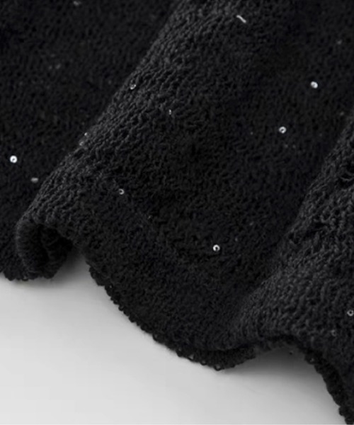 U:UME（ユーム）の「Sheer Hollow Out Jacquard Knit（ニット/セーター・メンズ・ブラック/ホワイト・MEDIUM/LARGE/SMALL）」の5枚目の写真