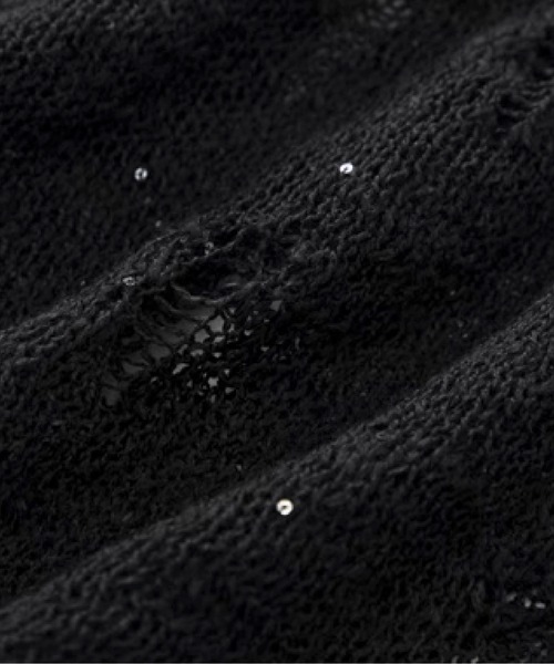 U:UME（ユーム）の「Sheer Hollow Out Jacquard Knit（ニット/セーター・メンズ・ブラック/ホワイト・MEDIUM/LARGE/SMALL）」の6枚目の写真
