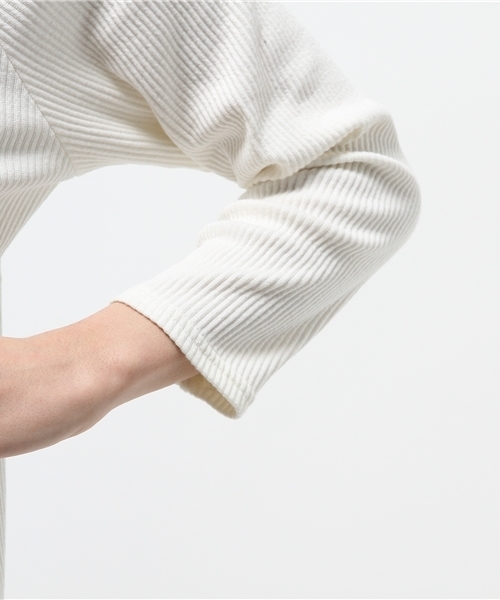 one after another NICE CLAUP(ワンアフターアナザーナイスクラップ)の「【ナイスクラップ】テレコボーダーVネックプルオーバー(Tシャツ/カットソー・レディース・アイボリー/ライトグレー/イエロー/その他12・FREE)」の9枚目の写真