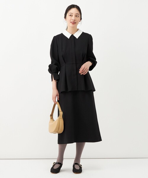 NOLLEY’S(ノーリーズ)の「【一部店舗&WEB限定アイテム】《セットアップ対応》ウォッシャブルウールライクAラインスカート(スカート・レディース・ブラック/グレー・38/36)」の3枚目の写真