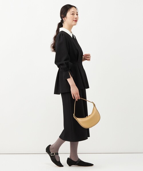 NOLLEY’S(ノーリーズ)の「【一部店舗&WEB限定アイテム】《セットアップ対応》ウォッシャブルウールライクAラインスカート(スカート・レディース・ブラック/グレー・38/36)」の5枚目の写真