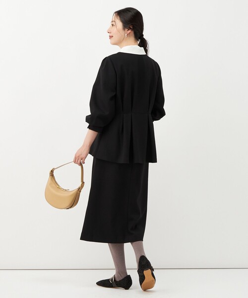 NOLLEY’S(ノーリーズ)の「【一部店舗&WEB限定アイテム】《セットアップ対応》ウォッシャブルウールライクAラインスカート(スカート・レディース・ブラック/グレー・38/36)」の7枚目の写真