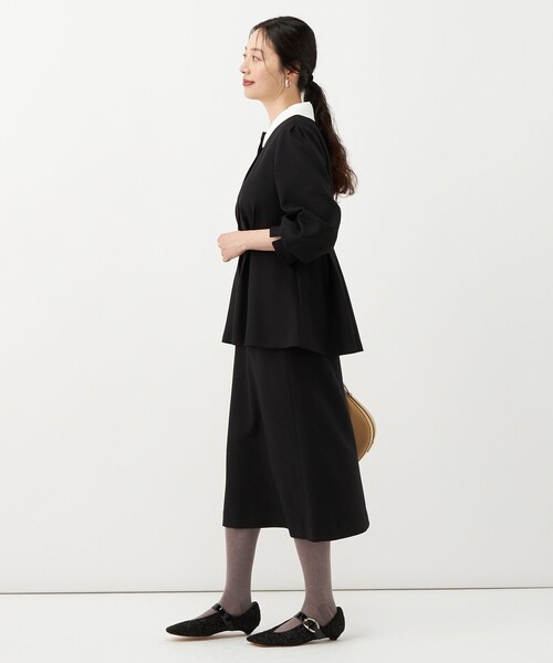 NOLLEY’S(ノーリーズ)の「【一部店舗&WEB限定アイテム】《セットアップ対応》ウォッシャブルウールライクAラインスカート(スカート・レディース・ブラック/グレー・38/36)」の8枚目の写真