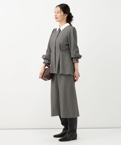 NOLLEY’S(ノーリーズ)の「【一部店舗&WEB限定アイテム】《セットアップ対応》ウォッシャブルウールライクAラインスカート(スカート・レディース・ブラック/グレー・38/36)」の21枚目の写真