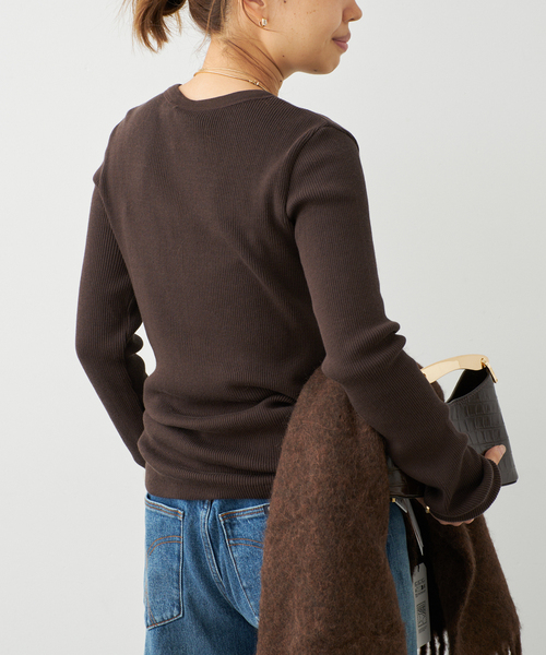 Deuxieme Classe(ドゥーズィエムクラス)の「Co/Ca Rib Tシャツ(Tシャツ/カットソー・レディース・ブラウン/ブラック/ネイビー・FREE)」の11枚目の写真