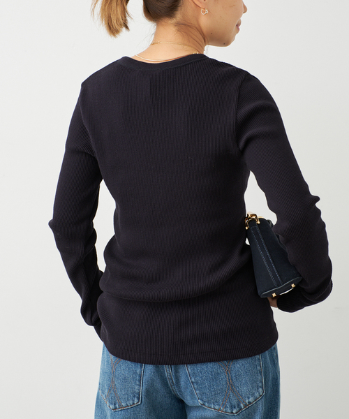 Deuxieme Classe(ドゥーズィエムクラス)の「Co/Ca Rib Tシャツ(Tシャツ/カットソー・レディース・ブラウン/ブラック/ネイビー・FREE)」の15枚目の写真