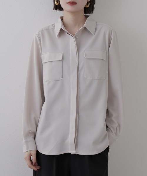 OMNES（オムネス）の「BEAUTIFUL FRIDAY 比翼シャツ（シャツ/ブラウス・レディース・グレー・M/L）」の13枚目の写真