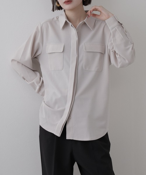 OMNES（オムネス）の「BEAUTIFUL FRIDAY 比翼シャツ（シャツ/ブラウス・レディース・グレー・M/L）」の7枚目の写真