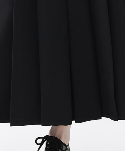 DRESS PLUS（ドレスプラス）の「ハイウエストタックプリーツAラインロングスカート（スカート・レディース・ブラック/ブラウン/チャコール・M/L）」の14枚目の写真