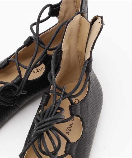 AZUL ENCANTO（アズールエンカント）の「レースアップフラットシューズ（その他シューズ・レディース・ブラック/シルバー・SMALL/LARGE/MEDIUM）」の5枚目の写真