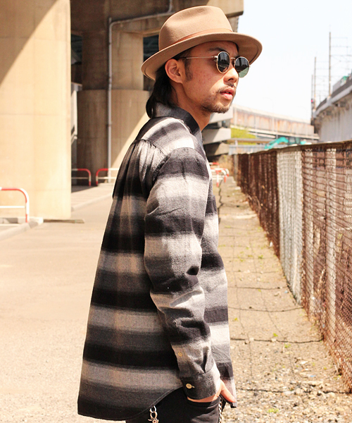 schott（ショット）の「Schott/ショット/NATIVE BORDER LONG SLEEVE SHIRT/ネイティブ ボーダー シャツ　						（シャツ/ブラウス・メンズ・アイボリー/レッド/マスタード/ネイビー・MEDIUM/SMALL/LARGE/X-LARGE）」の5枚目の写真