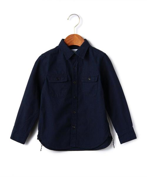 green label relaxing（グリーンレーベルリラクシング）の「STD GLR SELVA/シャンブレー ワークシャツ◆（シャツ/ブラウス・キッズ・ターコイズブルー/ネイビー・105/125/115）」の2枚目の写真