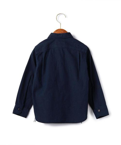 green label relaxing（グリーンレーベルリラクシング）の「STD GLR SELVA/シャンブレー ワークシャツ◆（シャツ/ブラウス・キッズ・ターコイズブルー/ネイビー・105/125/115）」の9枚目の写真