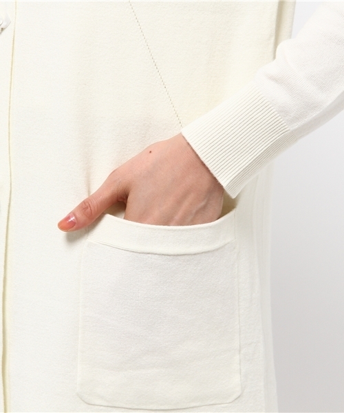 SWINGLE(スウィングル)の「レースインナープルオーバー&ロングカーディガン(カーディガン/ボレロ・レディース・ネイビー/サックスブルー/ピンク/ボルドー/オフホワイト/グレー・SMALL)」の12枚目の写真