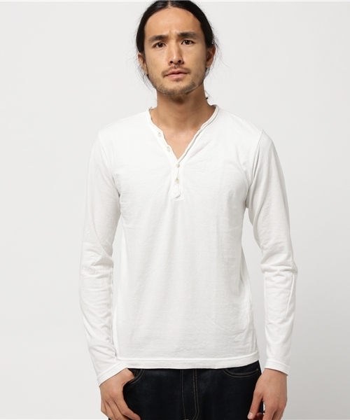 quadro（クオドロ）の「ラフィー天竺Vヘンリーネックtee（Tシャツ/カットソー・メンズ・杢グレー/ホワイト/モスグリーン/ネイビー/チャコールグレー/グレー・MEDIUM/LARGE）」の16枚目の写真