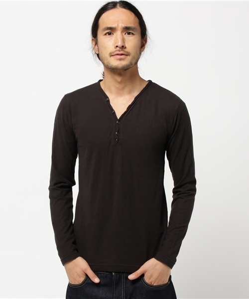 quadro（クオドロ）の「ラフィー天竺Vヘンリーネックtee（Tシャツ/カットソー・メンズ・杢グレー/ホワイト/モスグリーン/ネイビー/チャコールグレー/グレー・MEDIUM/LARGE）」の19枚目の写真