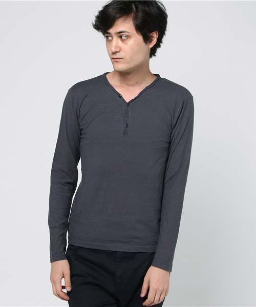 quadro（クオドロ）の「ラフィー天竺Vヘンリーネックtee（Tシャツ/カットソー・メンズ・杢グレー/ホワイト/モスグリーン/ネイビー/チャコールグレー/グレー・MEDIUM/LARGE）」の20枚目の写真