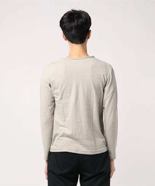 quadro（クオドロ）の「ラフィー天竺Vヘンリーネックtee（Tシャツ/カットソー・メンズ・杢グレー/ホワイト/モスグリーン/ネイビー/チャコールグレー/グレー・MEDIUM/LARGE）」の8枚目の写真