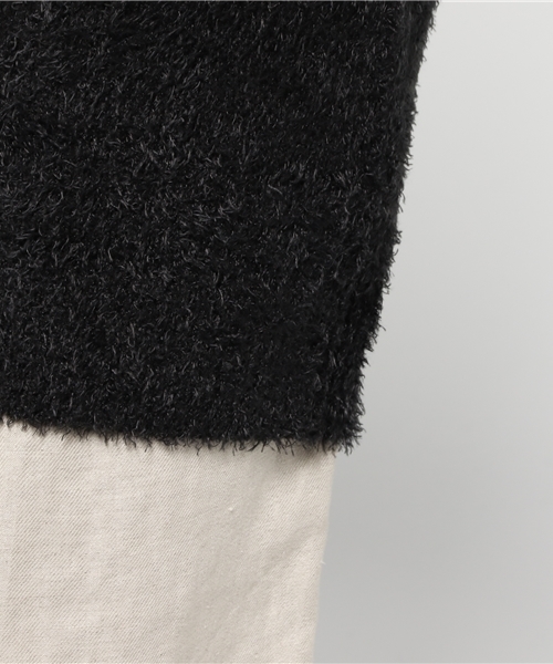 Re:EDIT（リエディ）の「[リエディ]襟レースシャギーニットチュニックトップス/ニットトップス（ニット/セーター・レディース・ピンク/ブラック/ネイビー/グレー・LARGE/MEDIUM）」の10枚目の写真