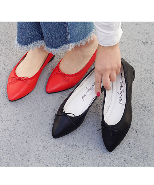 laboratory work（ラボラトリーワーク）の「ポインテッドバレエシューズ（バレエシューズ・レディース・ライトグリーン/レッド/ブラック・MEDIUM/LARGE）」の7枚目の写真