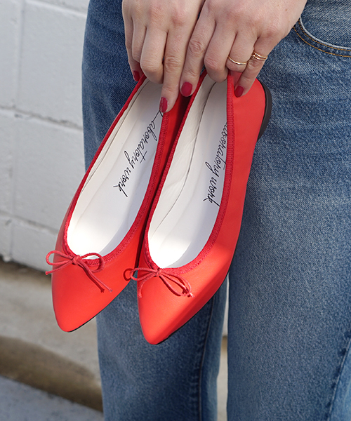 laboratory work（ラボラトリーワーク）の「ポインテッドバレエシューズ（バレエシューズ・レディース・ライトグリーン/レッド/ブラック・MEDIUM/LARGE）」の8枚目の写真