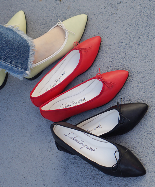 laboratory work（ラボラトリーワーク）の「ポインテッドバレエシューズ（バレエシューズ・レディース・ライトグリーン/レッド/ブラック・MEDIUM/LARGE）」の12枚目の写真