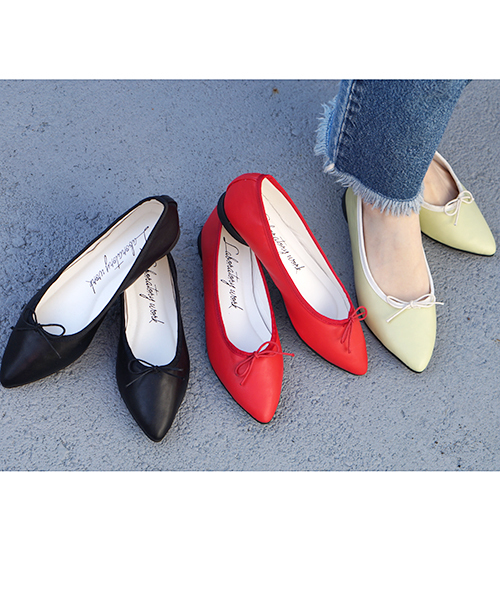 laboratory work（ラボラトリーワーク）の「ポインテッドバレエシューズ（バレエシューズ・レディース・ライトグリーン/レッド/ブラック・MEDIUM/LARGE）」の5枚目の写真