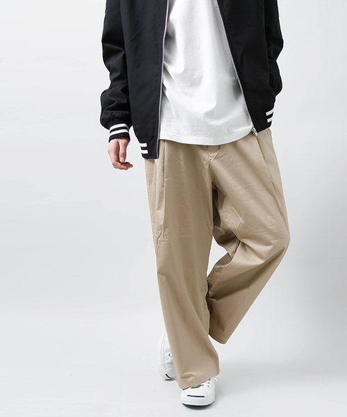 WEGO(ウィゴー)の「WEGO/ストレッチサテンバギーパンツ(チノパンツ・メンズ・ネイビー/ベージュ・LARGE/MEDIUM)」の6枚目の写真