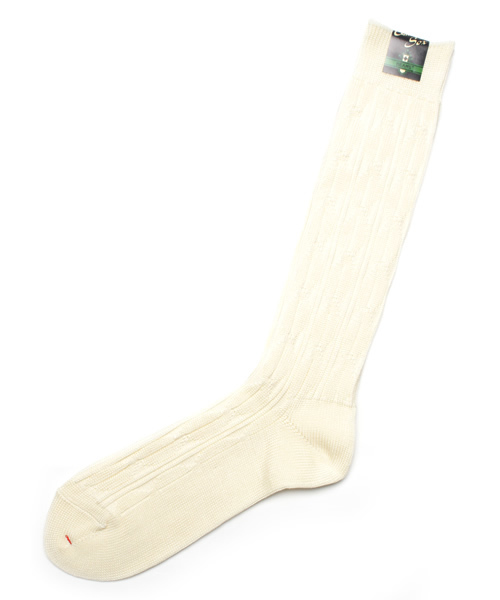 BEAMS PLUS（ビームスプラス）の「BEAMS PLUS / ケーブルロングソックス（ソックス/靴下・メンズ・ナチュラル/グレー/グリーン/ブルー/パープル・ONE SIZE）」の3枚目の写真