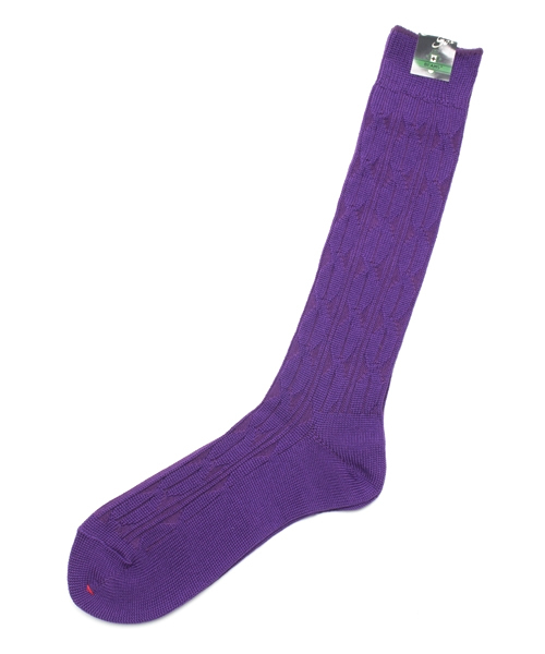 BEAMS PLUS（ビームスプラス）の「BEAMS PLUS / ケーブルロングソックス（ソックス/靴下・メンズ・ナチュラル/グレー/グリーン/ブルー/パープル・ONE SIZE）」の5枚目の写真