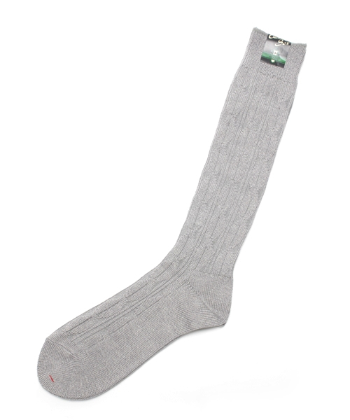 BEAMS PLUS（ビームスプラス）の「BEAMS PLUS / ケーブルロングソックス（ソックス/靴下・メンズ・ナチュラル/グレー/グリーン/ブルー/パープル・ONE SIZE）」の2枚目の写真